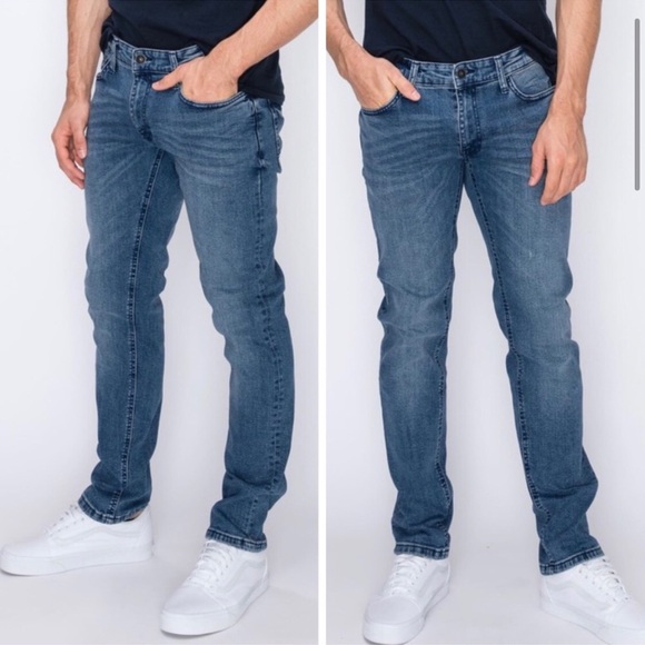 NWT! Clearance 🎉Mens Faded Blue Edge Slim Stretchy Denim Jeans - Picture 3 of 8